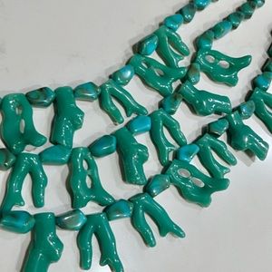 Beautiful faux turquoise statement necklace